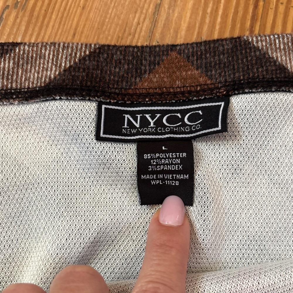 New York Clothing Co Plaid Skirt Women Brown A-Line Midi Vintage Style SIZE L - Picture 4 of 5